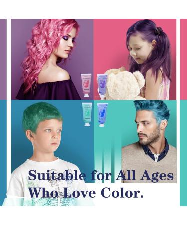 HaiolorPro Temporary Hair Dye for Kids & Adults Washable 4PCS Hair Chalk for Kids Temporary Hair Colour Wax Girls Birthday Presents Kids Temporary Hair Makeup Sets Dye for Dark Hair 35 g (Pack of 4) Green+Blue+Pink+Purple - Buy Online on GoSupps.com