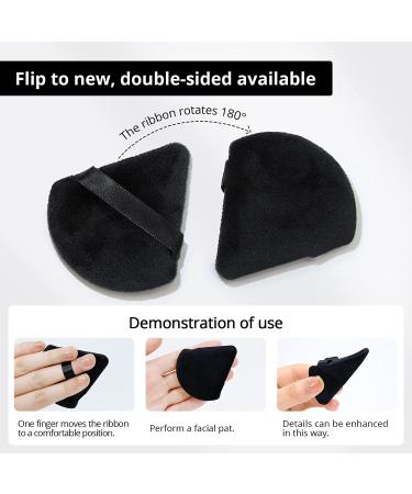 BEAKEY 12pcs Black Powder Puffs Set for Face Makeup - Velour Puffs for Loose Powder & Foundation, Contouring Sponge Beauty Tools - Buy Online on GoSupps.com