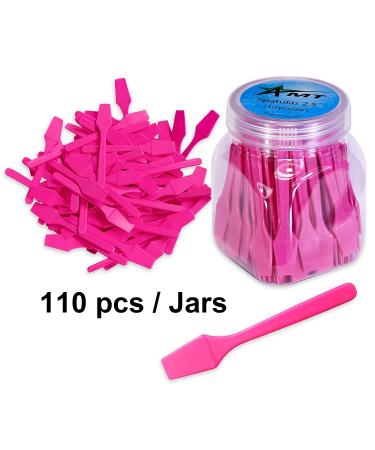 AMT 110 PCS Pink Cosmetic Spatula Set for Skin Care - Disposable Makeup Stirring and Sampling Spoons in Jar - Buy Online on GoSupps.com
