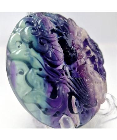 Natural Crystal Rough Natural Crystal Rough Natural Crystal Gemstone Colored Fluorite Carved Animal Dragon Phoenix Crystal Statue Exquisite Decoration 1 pc Fluorite 1.65in - Buy Online on GoSupps.com