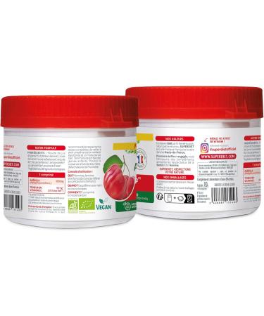 SUPERDIET- ACEROLA 1000 ORGANIC - High concentration of Vitamin C - Reduction of fatigue - Maxi pot of 60 chewable tablets - Buy Online on GoSupps.com