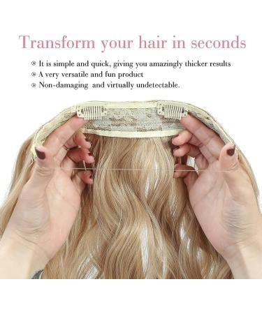 Secret Hair Extensions 12 Inch Bleach Blonde Invisible Wire Synthetic Hair Pieces for Women - Natural Wavy Hair Extension - Buy Online on GoSupps.com
