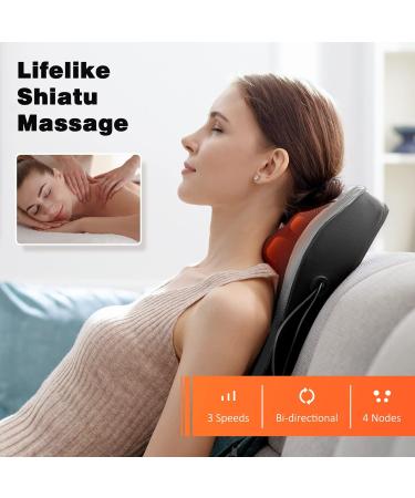 Omassa Shiatsu Neck Massager with Heat | 3D Kneading Back Massager for Muscle Pain Relief | Ideal Gift for Men & Women - Dark Gray - Buy Online on GoSupps.com