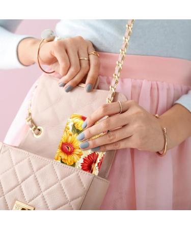 Travel Lipstick Organizer Case - Portable Makeup Bag with Mirror | Colorful Daisy Flowers - Buy Online on GoSupps.com