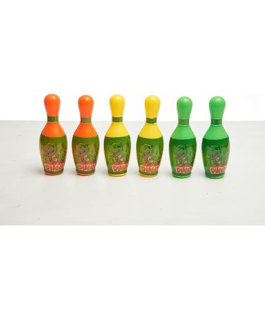 Dinosaur Glow in The Dark LED Bowling Set for Kids - Indoor Outdoor Play Game with 6 Pins and 1 Ball - Buy Online on GoSupps.com