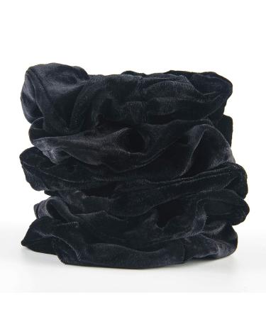 6 Pack Black Velvet Big Hair Scrunchies | Oversized Soft Hair Ties for Women | No Crease Hair Bands | Christmas Gift - Buy Online on GoSupps.com