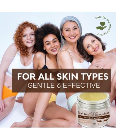 Beef Tallow & Honey Balm - All-Natural Moisturizer for Face & Body | Grass-Fed Tallow & Raw Honey Hydration - Buy Online on GoSupps.com