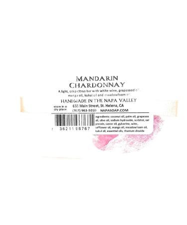 Napa Soap Mandarin Chardonnay Hand & Body Bar - Unique Wine Scented Soap for Gentle Skincare | All-Natural Handmade Spa Gift for Men & Women - Buy Online on GoSupps.com