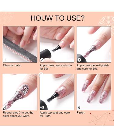 VRENMOL Glitter Gel Nail Polish Kit - 6Pcs Diamond Gel Set - Lady Gift - 8ml A-Silver - Buy Online on GoSupps.com
