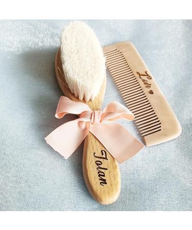 Personalized Baby Hair Brush Set | Engraved Infant Name | Soft Brush for Newborns | Ideal Gift for Baby Showers - Buy Online on GoSupps.com