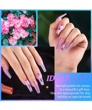 LZHNB 28 Pcs Jelly Neutral Gel Nail Polish Set | Fall Colors UV LED Soak Off Kit for Home DIY | Semi-Transparent Nude, Pink, Grey, Brown Shades | 6ml+10ml - Buy Online on GoSupps.com