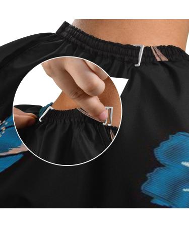 Buy Waterproof Barber Cape - Blue Flower & Cheetah Haircut Bib for Men & Unisex | Premium Hair Cutting Cape - Buy Online on GoSupps.com
