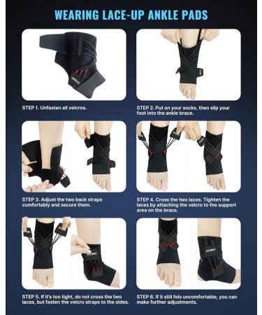 Fit Geno Ankle Stabilizer Brace for Sprained Ankles | Adjustable Breathable Support for Men & Women - Right Medium/Large Black - Buy Online on GoSupps.com