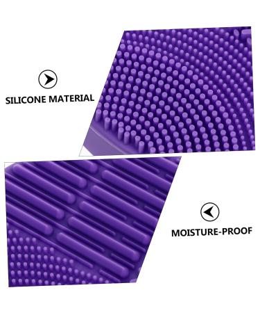 2-in-1 Silicone Makeup Brush Cleaner Pad & Storage Holder - Easy Brush Cleaning Mat (11x10cm Purple) | International Shipping Available - Buy Online on GoSupps.com