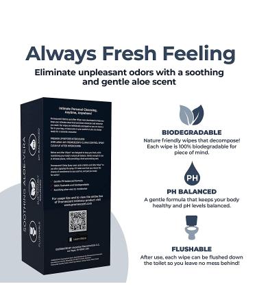 Promescent Flushable Wipes with Aloe Vera - 40 Hypoallergenic Hygienic Wet Wipes - Buy Online on GoSupps.com