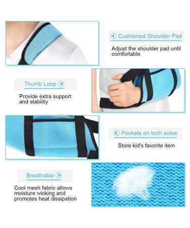 Adjustable Arm Sling with Waist Strap - Shoulder Immobilizer for Injury Support & Fractured Bones - Left & Right Arm - Buy Online on GoSupps.com