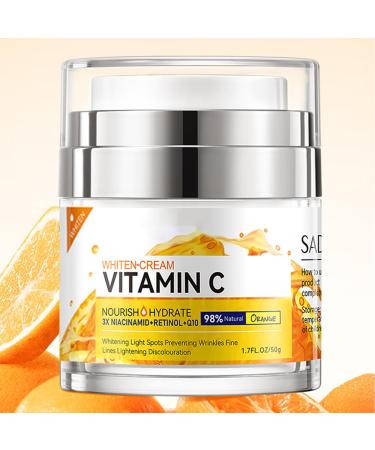 Vitamin C Face Cream - Vitamin C Cream with Nicotinamide& Retinol - Vitamin C Moisturizer for Face Anti-Aging Daily Facial Moisturizer Skin Tightening Skin Care Moisturizer for All Skin Types