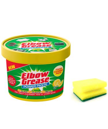 Elbow Grease All Purpose Power Paste 350 G Powerful Cleaning Formula for Kitchen Bathroom Multi- Surfaces - with Degreaser Sponge Elbow Grease Power Paste + Sponge
