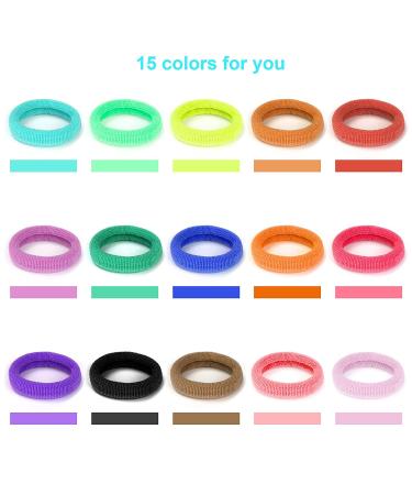 300PCS Toddler Kids Hair Ties - Soft Cotton Ponytail Holders - Elastic Bands for Babies - 1.1 Inch Diameter - 15 Colors by Qarwayoc - Buy Online on GoSupps.com