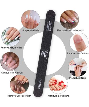 10pcs Makartt Nail File 100 180 Grit Emery Boards for Manicure Pedicure - Professional Washable Double Sided Nail File Kit for Natural Acrylic Nails - Coarse Nail File for DIY Salon Use - Buy Online on GoSupps.com