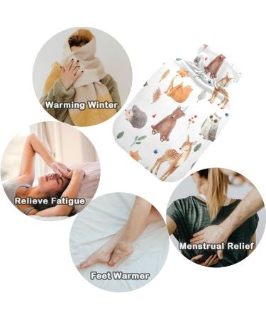 Naanle Hedgehog & Fox Hot Water Bottle - 1L Transparent for Warm & Cold Therapy | Pain Relief & Cozy Comfort for Bed Hands & Feet - Buy Online on GoSupps.com