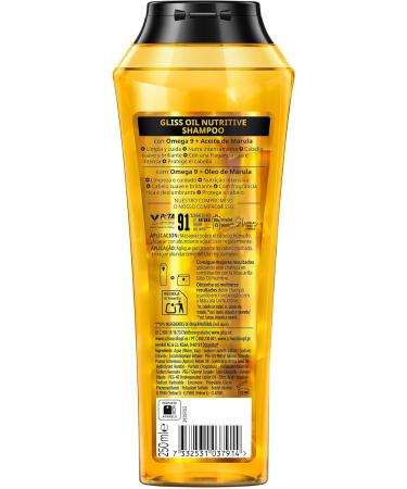  Gliss Gliss - Shampoo for very dry brittle or damaged hair - Oil Nutritive - 6 x 250ml bottles (1500ml) - Nutrition Range - Buy Online on GoSupps.com