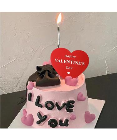 20pcs Happy Valentine's Day Cake Toppers Red Heart Valentine's Day Cake Topper Decorations for Valentine's Day Theme Birthday Party Supplies Single-sided - Buy Online on GoSupps.com