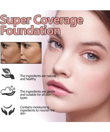 Super Cover Foundation with Buffing Brush Long Lasting Lightweight Foundation Concealer Hydrating Liquid Foundation Correcting Face Foundation - Buy Online on GoSupps.com
