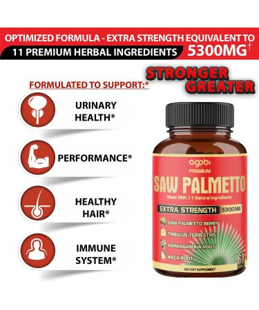 3 Pack - 180 Capsules - Saw Palmetto Capsules 5300mg - Prostate, Skin & Immune Support - Buy Online on GoSupps.com