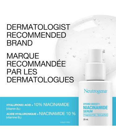 Neutrogena Hydro Boost+ Niacinamide Serum Hyaluronic Acid 10% Niacinamide Vitamin B3 Fragrance Free Facial Serum 29 mL - Buy Online on GoSupps.com