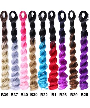 Ombre Braiding Hair Extensions - 50.8 cm 100g Synthetic Crochet Braids 8 Pieces in Black Brown Red Gray - Perfect for Full Fine Hair - Buy Online on GoSupps.com