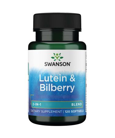 Swanson Lutein & Bilberry (Lutein & Bilberry) 120 softgels high dosage laboratory tested gluten free