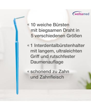 Wellsamed Wellsabrush Interdental Brush Starter Kit - Halter + 10 Brushes (ISO Sizes 0-3) for Effective Interdental Cleaning - International Shipping Available - Buy Online on GoSupps.com