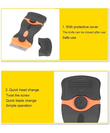 2-in-1 Razor Blade Set - Multi-Purpose Cleaning Tool | Suchaber Metal & ABS Blades (Black + Orange) - International Shipping - Buy Online on GoSupps.com