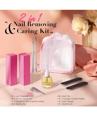 AZUREBEAUTY Nail Soaking Bowl Soak Off Dip Powder Gel Polish Remover Manicure Bowl for Hand with 15ml Cuticle Oil Cuticle Remover Tools Nail Brush Cuticle Pusher Cuticle Peeler Nail File Buffer - Buy Online on GoSupps.com