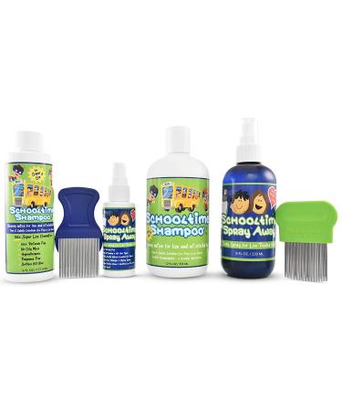 Schooltime Lice Shampoo Kit for Kids with After Treatment Spray and Lice Comb - Complete Solution for Effective Egg Removal - Buy Online on GoSupps.com