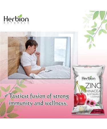 Herbion Naturals Zinc, Echinacea & Vitamin C Cherry Lozenges - 25 CT | Immune Support Dietary Supplement for Adults & Children 5+ | Promotes Overall Health - Buy Online on GoSupps.com