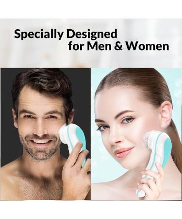 Portable Rechargeable Facial Cleansing Brush with 4 Brush Heads - Waterproof Electric Exfoliator for Deep Cleansing & Massaging | Ideal for Men & Women - Buy Online on GoSupps.com