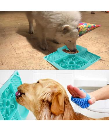 Katiak Leckmatt Dog Lick Mat with Suction Cup - 21x21cm BPA-Free Non-Slip Anxiety Relief for Dogs - Includes Silicone Spatula - Light Green - Buy Online on GoSupps.com