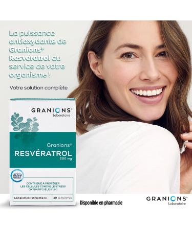 Resveratrol GRANIONS | Anti Aging Dietary Supplement | Trans Resveratrol 200mg with Selenium + Japanese Knotweed | Anti Aging Antioxidant Cell Protection | Made in France | 30 Capsules - Buy Online on GoSupps.com