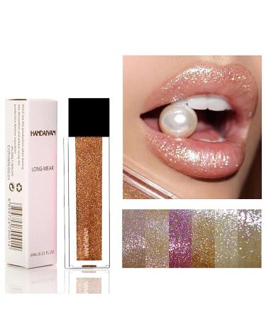 Shimmer Lip Gloss - High Pigmented Matte Nude Glitter Lip Tint | Waterproof Durable Liquid Lipstick for Women - Buy Online on GoSupps.com