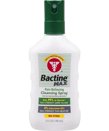 Bactine MAX Pain Relief Spray with 4% Lidocaine - 5 oz (1 Pack) - Buy Online on GoSupps.com