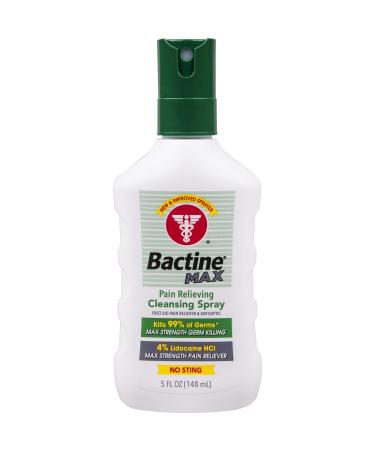 Bactine MAX Pain Relieving Cleansing Spray with 4% Lidocaine 5 Ounce (Pack of 1)