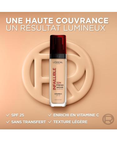 L'Or al Paris - Infallible Fluid Foundation 32h Fresh Wear - All Skin Types - Shade: Warm (132) - 30 ml - Buy Online on GoSupps.com