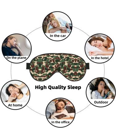 Animal Camouflage Green Print Unisex Sleep Mask | Double-Sided Eye Mask for Sound Sleep & Skin Care - Buy Online on GoSupps.com