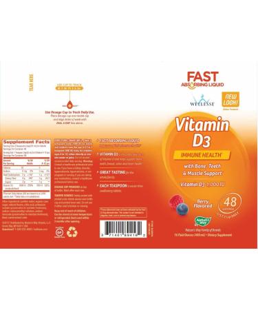 Nature's Way Vitamin D3 Berry 25 mcg - 16 fl oz (480 ml) | Boost Immunity & Bone Health - Buy Online on GoSupps.com
