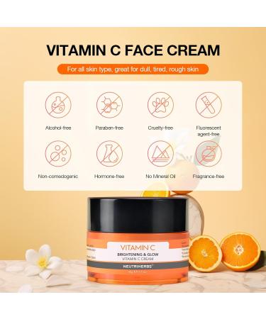 Neutriherbs Vitamin C Face Cream - Day & Night Moisturizer for Soft Smooth Skin | 1.7oz #1 Vitamin C Cream - Buy Online on GoSupps.com