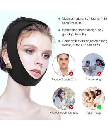 2022 Anti Snore Chin Strap - Adjustable Snoring Solution for Men and Women - Breathable Black Chin Strap - Buy Online on GoSupps.com