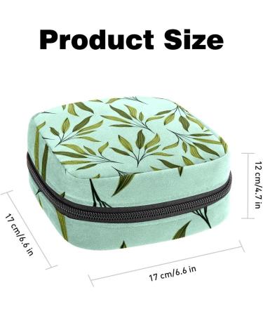 Anna Cowper Green Hand Drawn Leaf Pattern Menstrual Storage Bag - Multi-colored - Buy Online on GoSupps.com