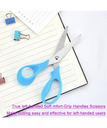 Left Handed Kids Craft Scissors - Set of 3 Blunt Safety Scissors for Ages 3+ - Stainless Steel with Soft Comfort-Grip Handles - Buy Online on GoSupps.com